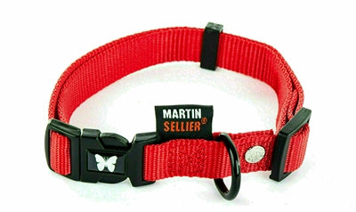 Martin halsband verstelbaar nylon rood