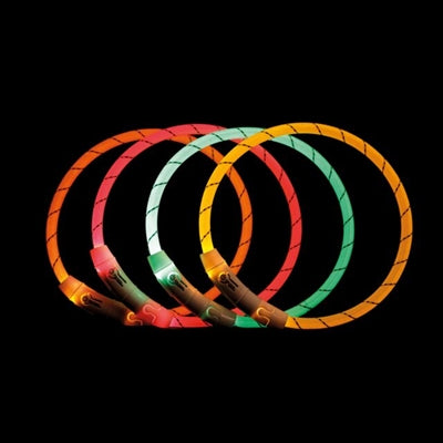 Trixie Halsband hond flitslichthalsband usb tpu nylon oranje