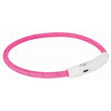 Trixie Flashing Dog Collar USB TPU Nylon Pink