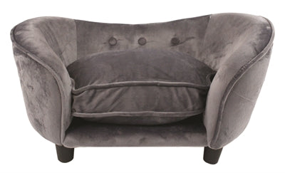 Betoverde hondenmand bank ultra pluche snuggle donkergrijs