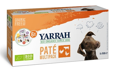 Yarrah Biologische hond multipack paté kalkoen kip rund