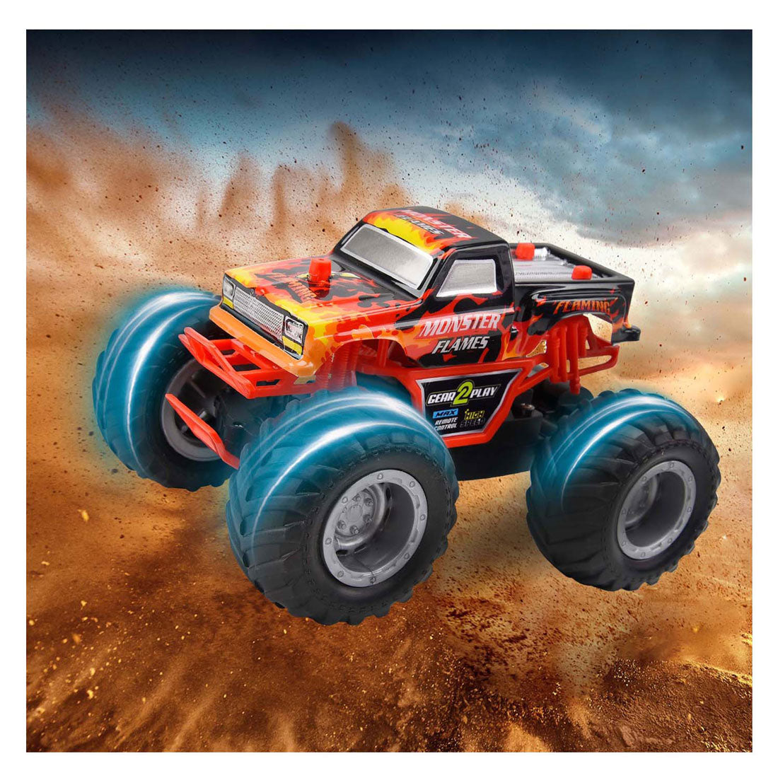 Gear2play rc bestuurbare auto monster vlammen
