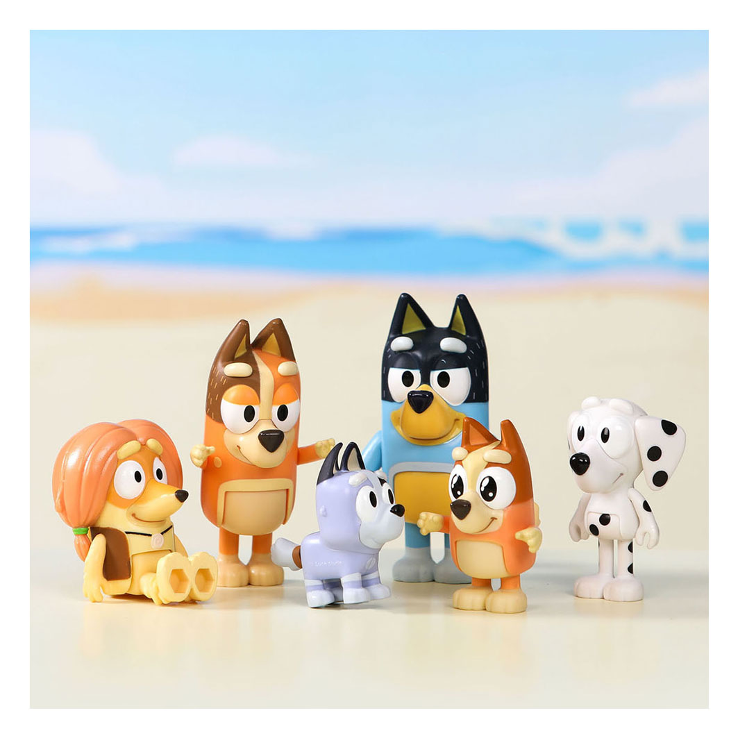 Moose bluey speelfiguren familie vrienden, 8st.