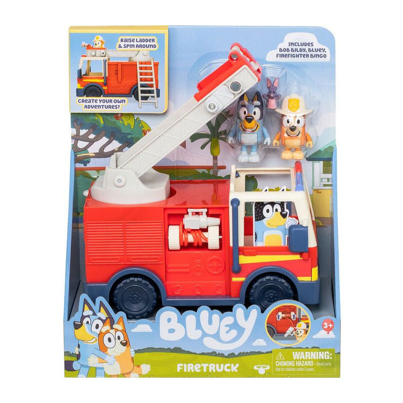 Elandspeelgoed bluey's brandweerwagen met 2 speelfiguren