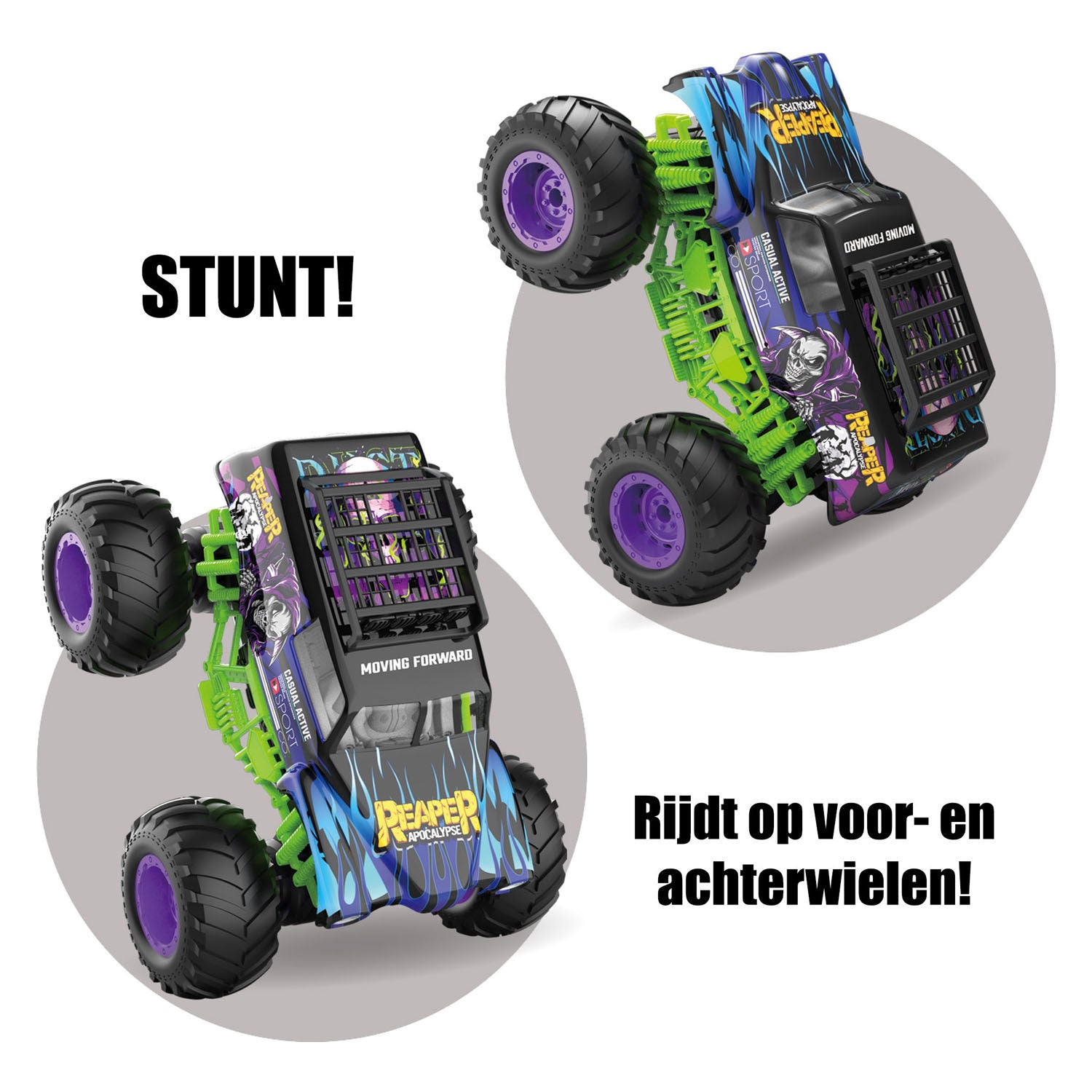 Gear2play rc bestuurbare auto monster truck reaper apocalyps