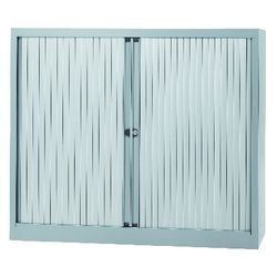 Roldeurkast gelast laag staal kunststof 120x43x103cm zilver