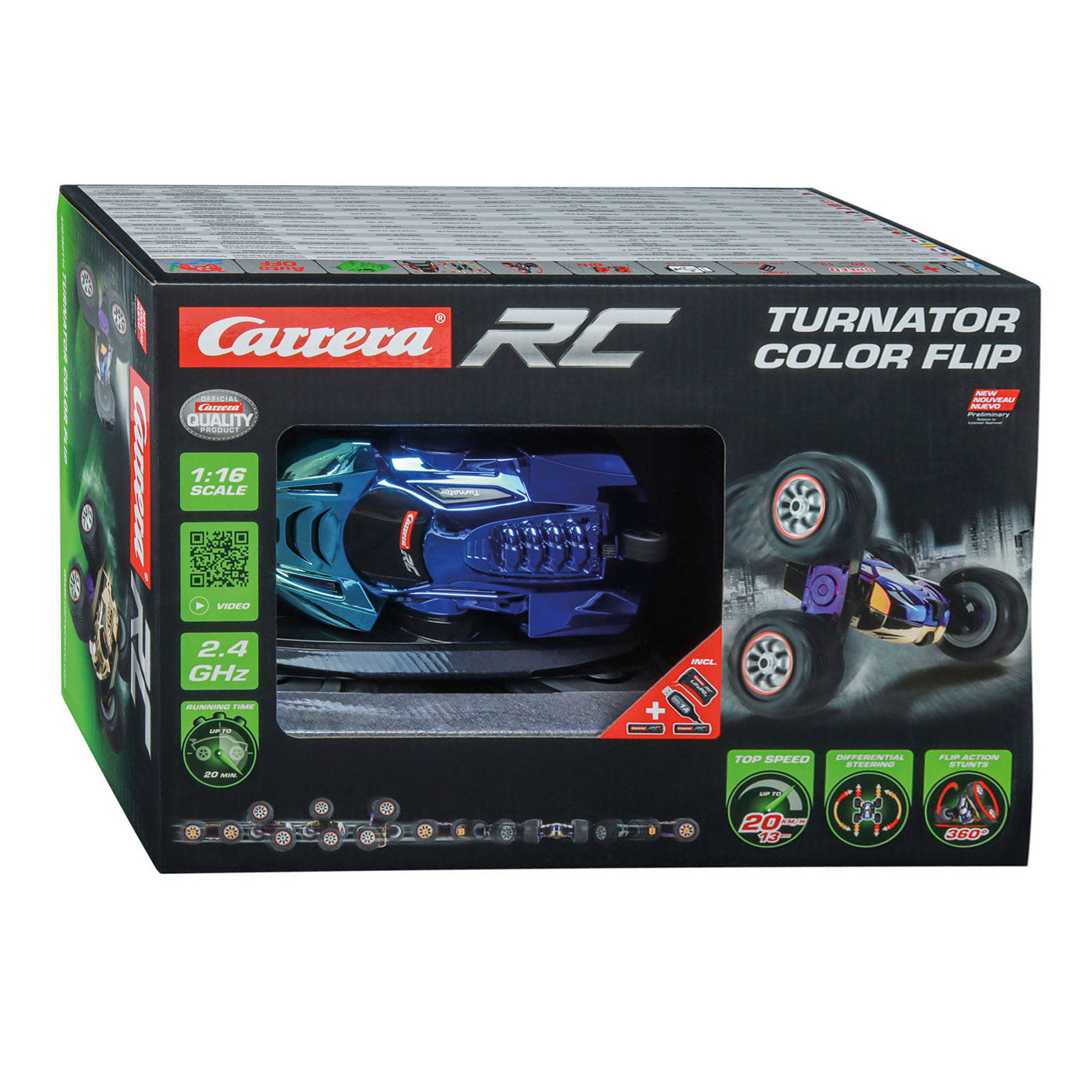 Carrera rc bestuurbare auto - turnator kleur flip