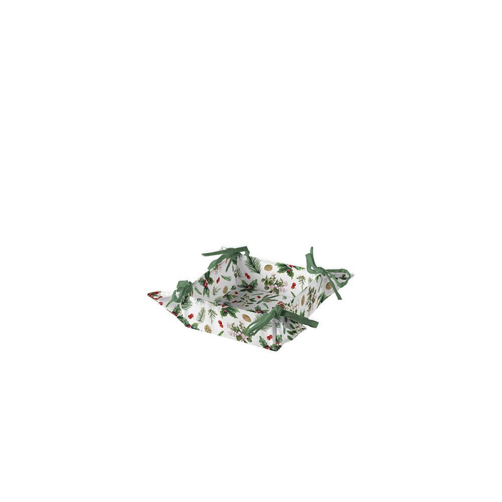 Ambiente broodmand winter greenery wit katoen 35x35cm
