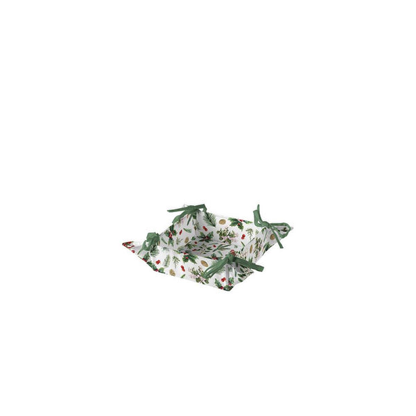 Ambiente broodmand winter greenery wit katoen 35x35cm
