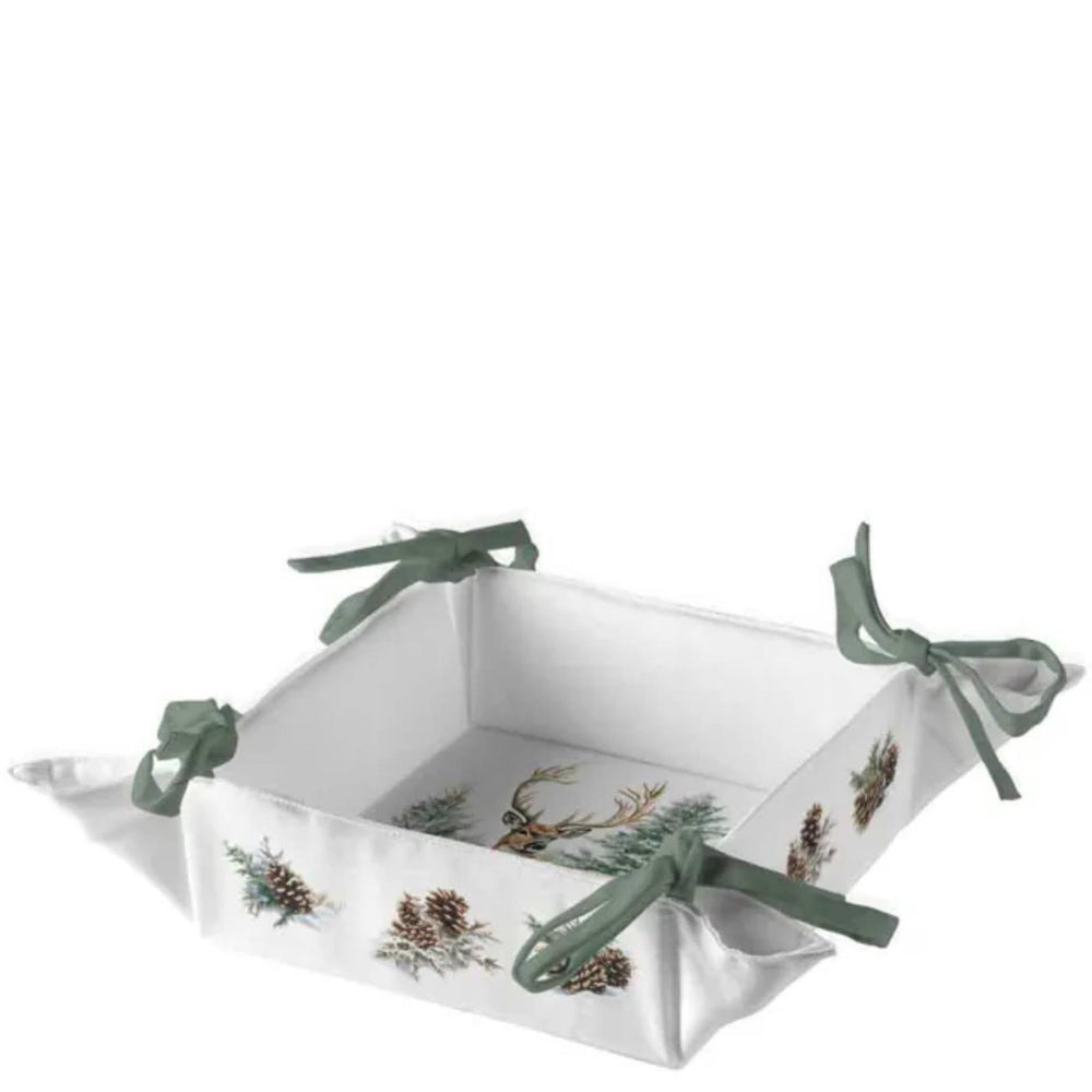 Ambiente broodmand winter stag white 20x20x7cm katoen