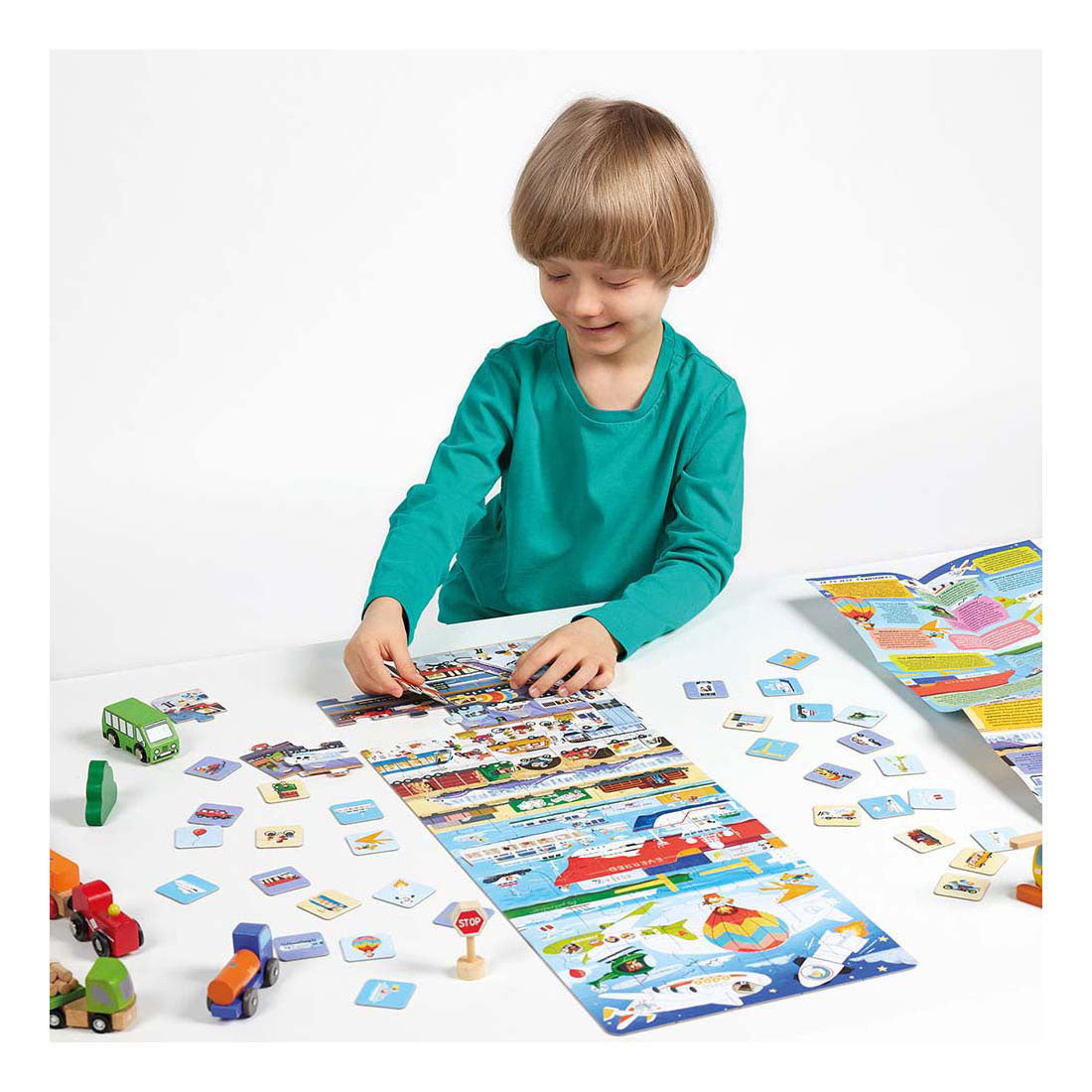 Banana panda puzzel transport educatief speelgoed voertuigen 60 stukjes.