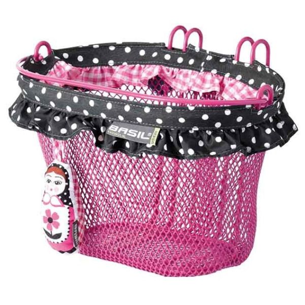 Basil Jasmin - children's bike basket - front or rear - pink