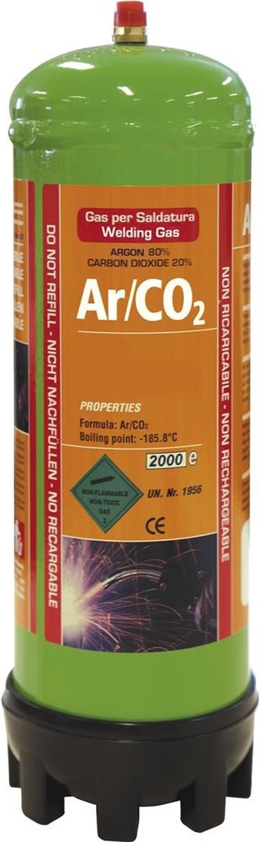 Gys argon co2 wegwerpgasfles 1,8 liter