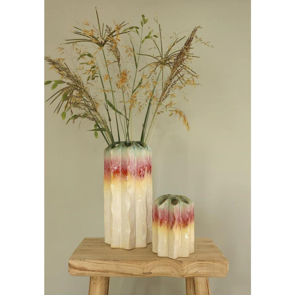 Ideas 4 seasons regenboog poppy vaas s 10,5x10,5x15cm