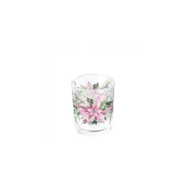 Ambiente theelichthouder pink poinsettia