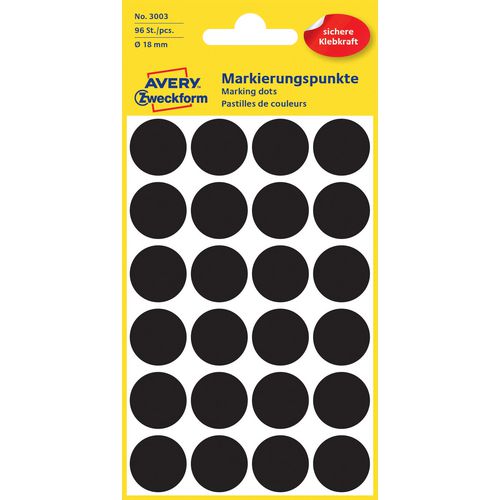 Markeringspunten avery zwart 3003