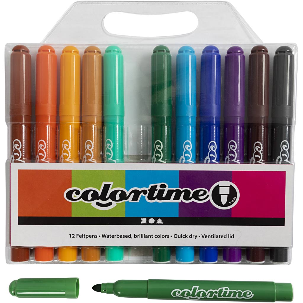 Creativ company colortime stiften - lijndikte 5mm - 12st..