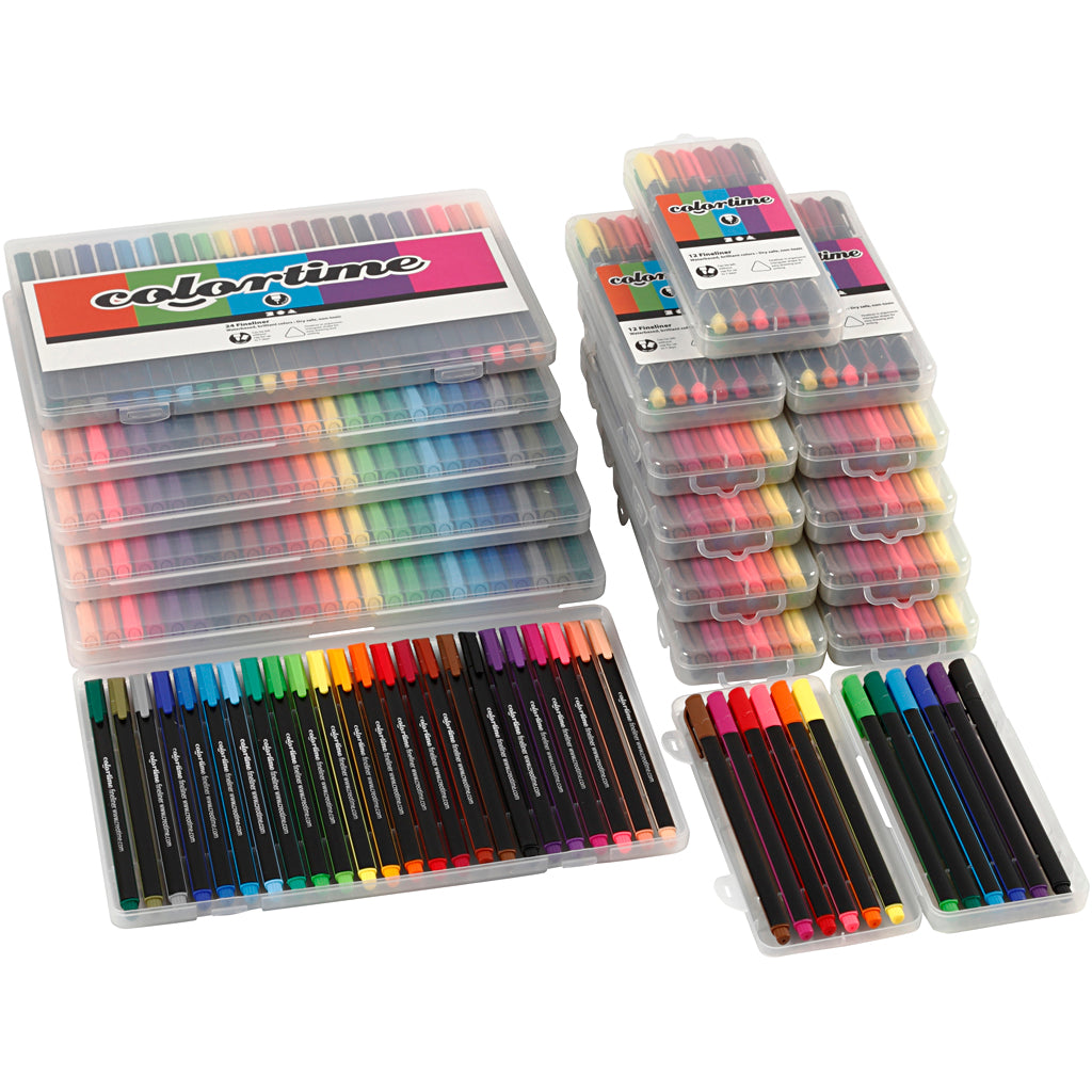 Creativ company colortime fineliners diverse kleuren, 18 pak