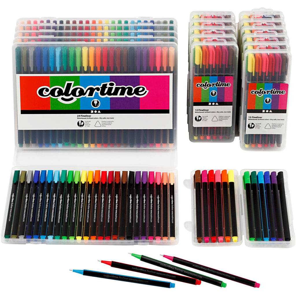 Creativ company colortime fineliners diverse kleuren, 18 pak