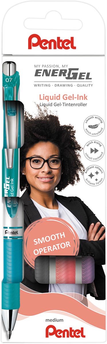 Pentel roller energel rt bl77 | etui met 4 stuks | assorti
