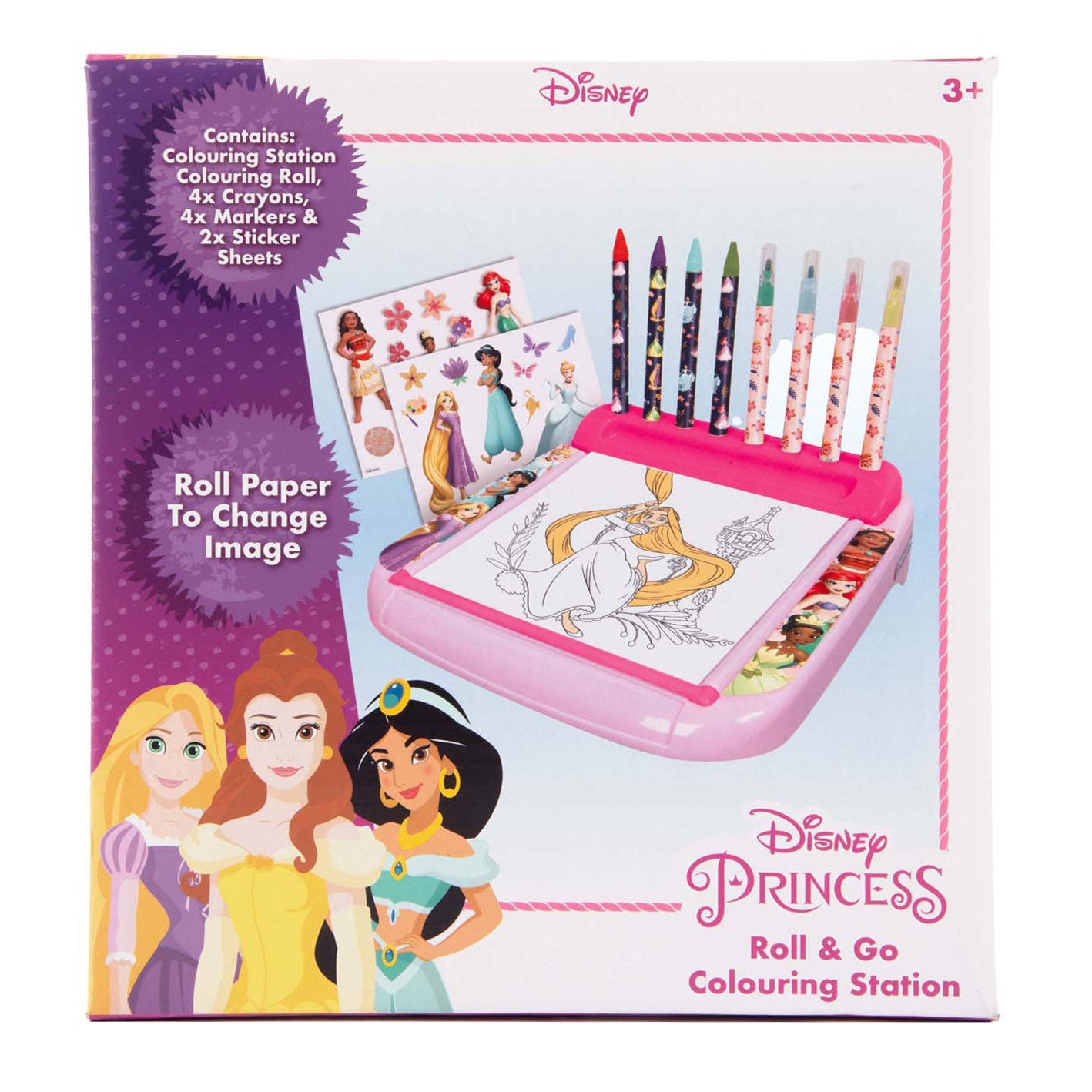 Sambro disney princess tekenbord met rol kleurset, 12dlg.