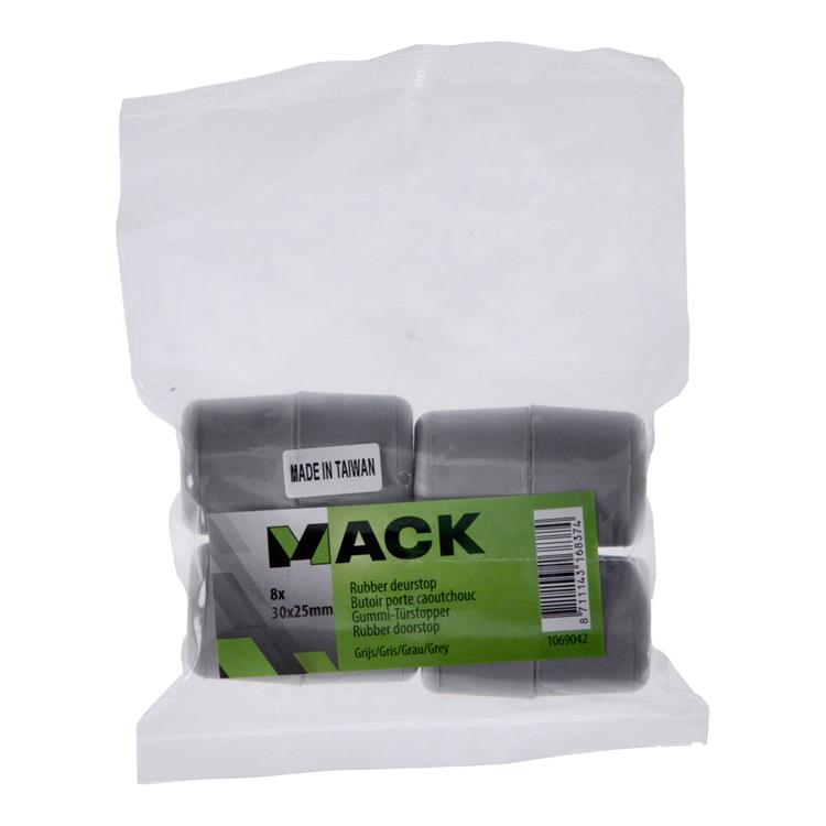Mack 1069042 - deurstop rubber grijs 30 x 25 mm 8 st pcs | 6 stuks