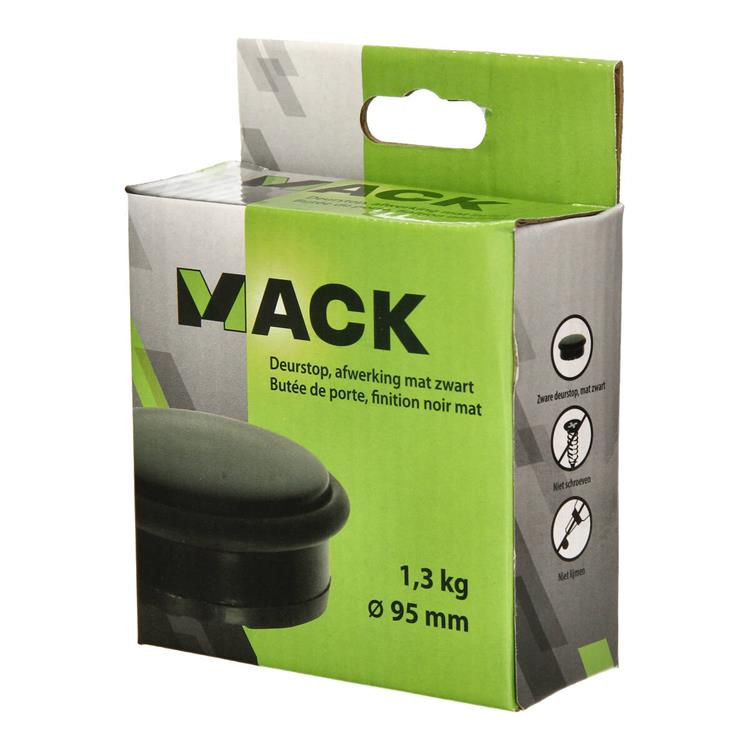 Mack 1069043 - zware deurstop zwart 1,3 kg ø 95mm hoogte 35mm | 6 stuks