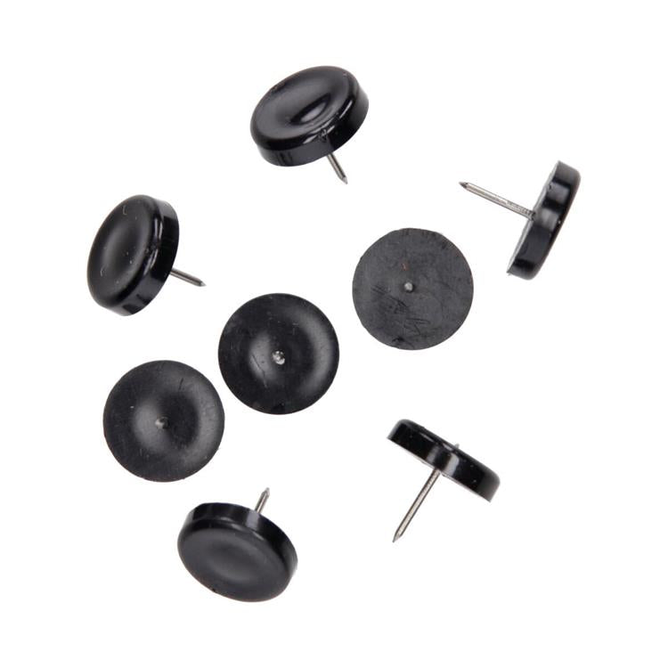 Mack 1066769 - stoelglijder nagel kunststof zwart ø 25 mm 8 st pcs | 6 stuks