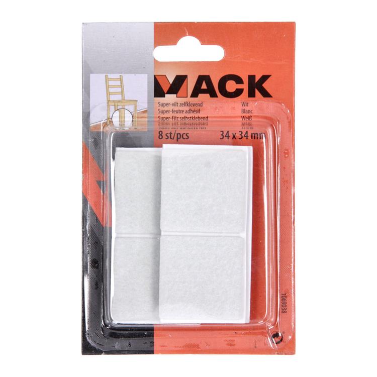 Mack 1069038 - super-vilt zelfklevend wit 34 x 34 mm 8 st pcs | 12 stuks