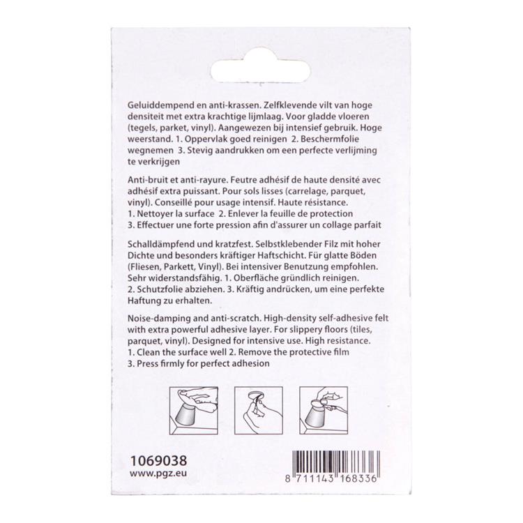 Mack 1069038 - super-vilt zelfklevend wit 34 x 34 mm 8 st pcs | 12 stuks