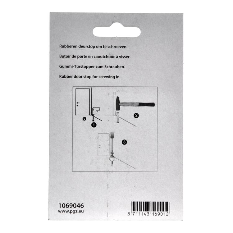 Mack 1069046 - deurstop rubber + schroef wit 30 x 35 mm 2 st pcs | 6 stuks