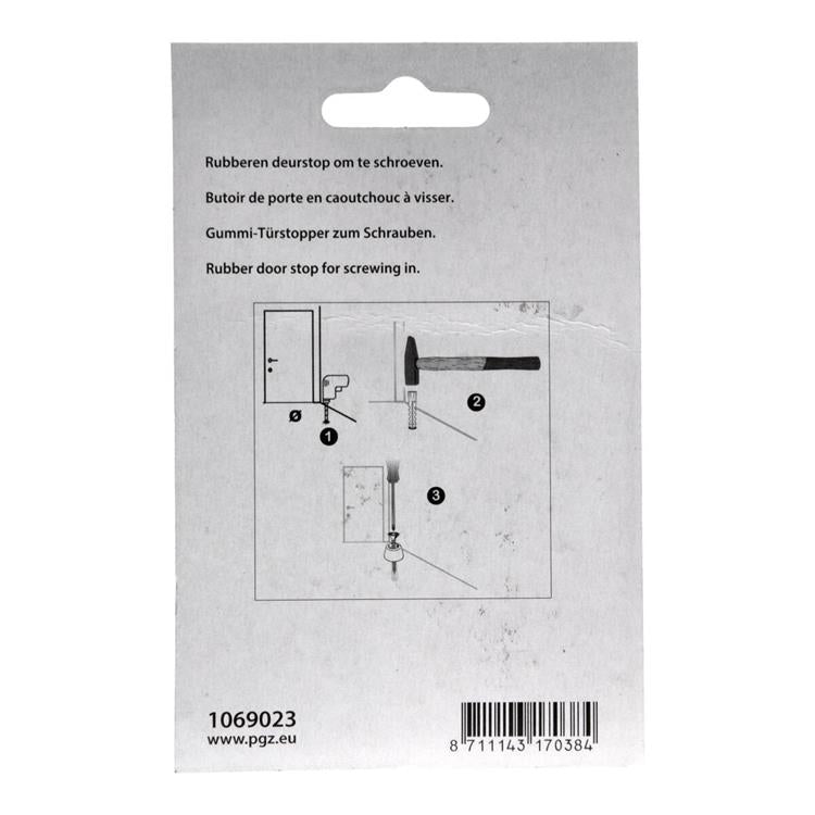 Mack 1069023 - deurstop rubber + schroef zwart 30 x 35 mm 2 st pcs | 6 stuks