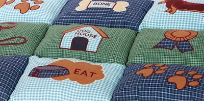 Trixie hondenkussen patchwork blauw groen