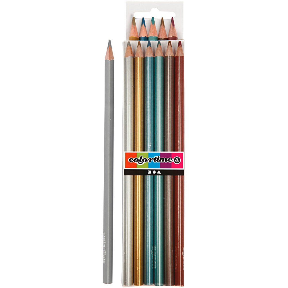 Https: www.cchobby.nl colortime-kleurpotloden-l-17-45-cm-vulling-3-mm-metallic-kleuren-6-stuk-1-doos
