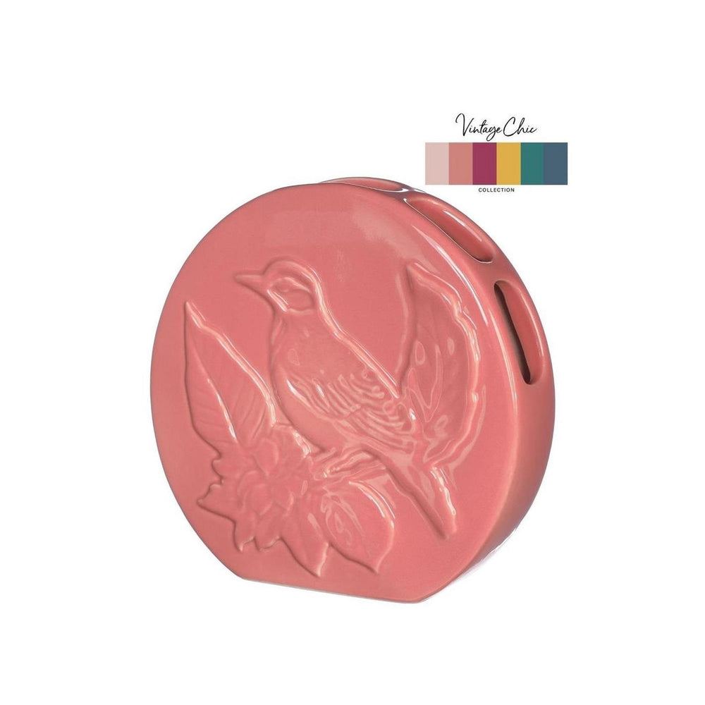 Ideas 4 seasons vaas bird terra roze ø6x20x20cm