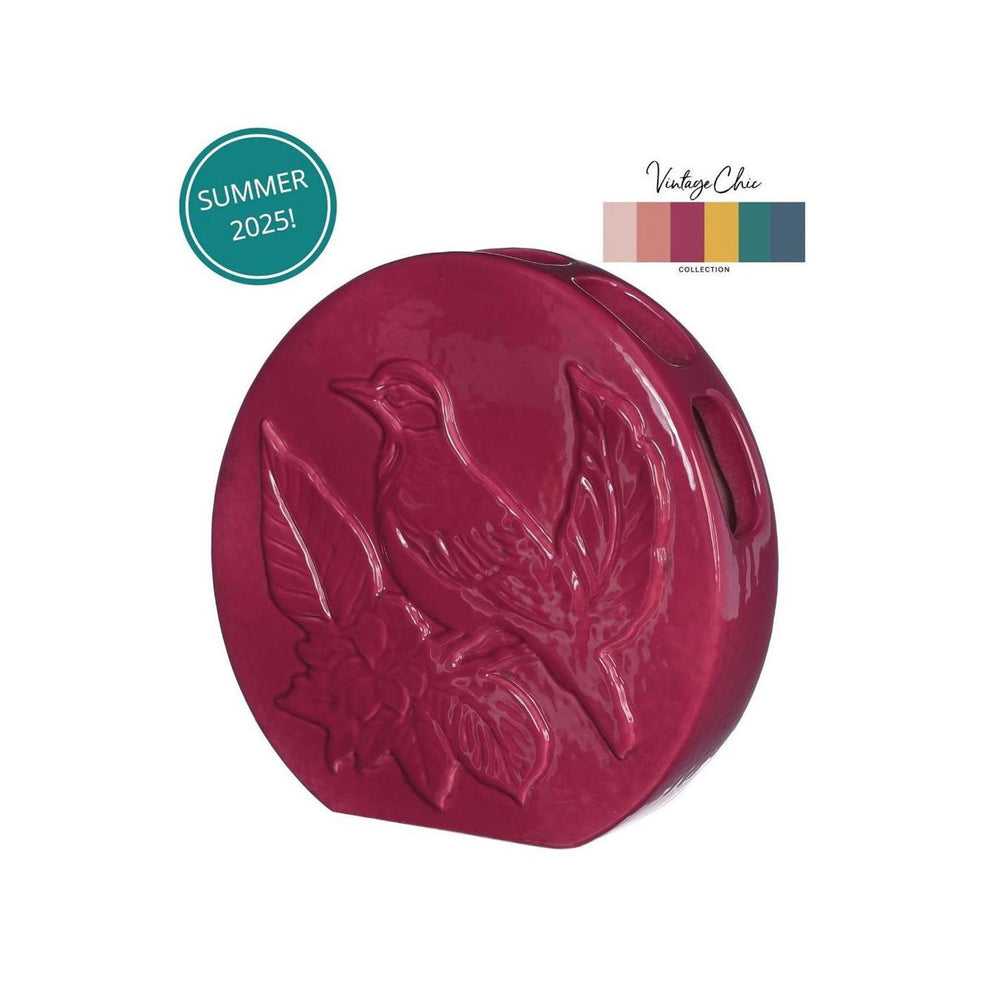 Ideas 4 seasons vaas bird kers ø6x20x20cm