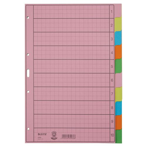Tabbladen leitz 4340 10 tabs assorti