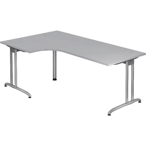 Bach hoekbureau hammerer vbs82 5 melamine 200x120cm grijs