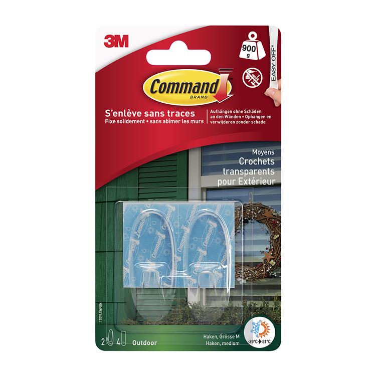 3m 1059852 - cmd haken outdoor, transp, 2hk | 9 stuks