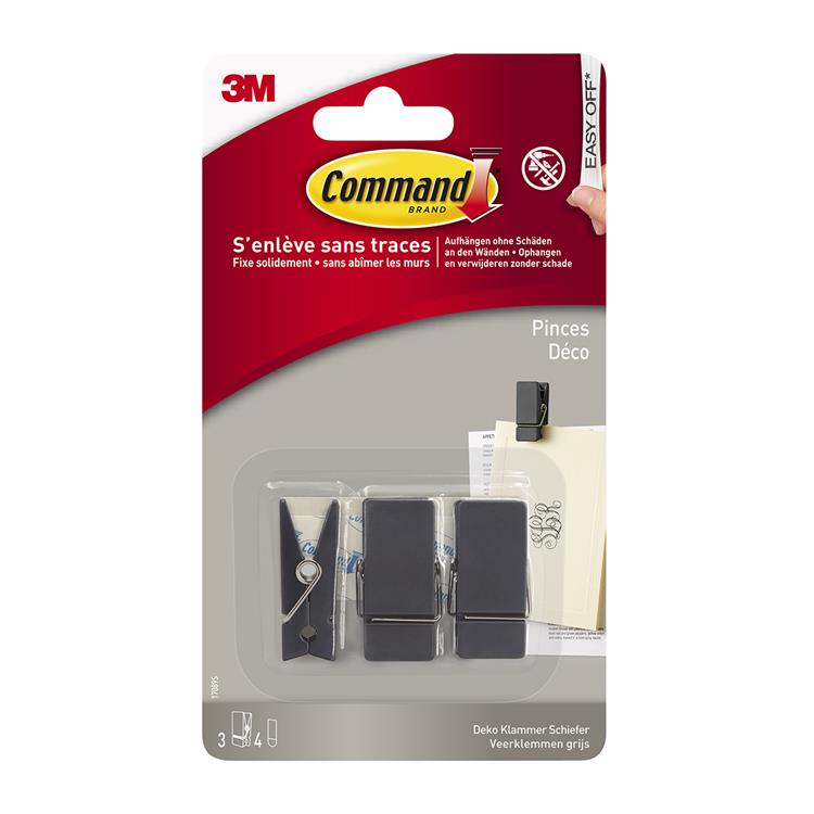 3m 1062189 - command leigrijze verende klemmen 17089s | 6 stuks