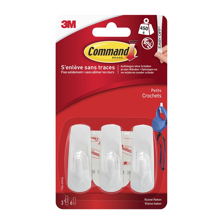 3m 1061760 - cmd kunststof haak wit klein | 6 stuks