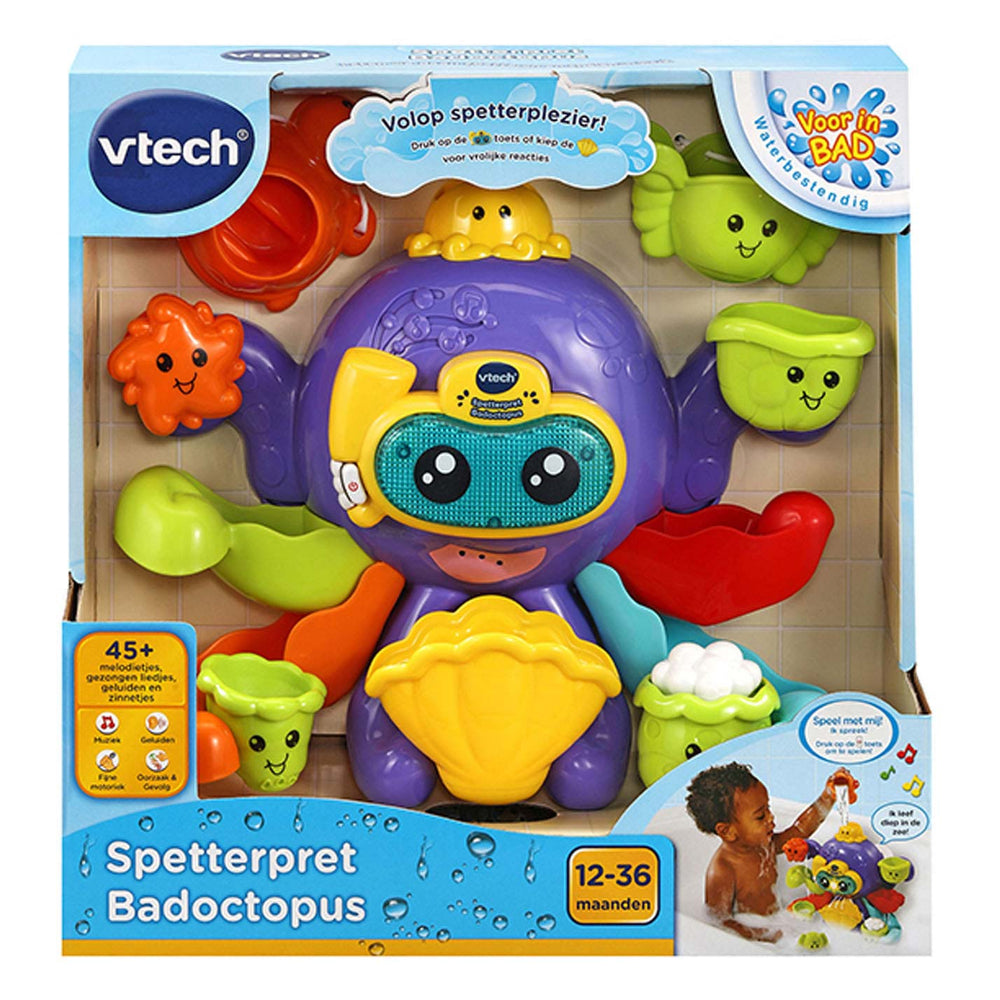 Vtech spetterpret badoctopus - badspeeltjes - badspeelgoed baby - rustgevende melodietjes liedjes - cadeau - speelgoed 1 tot 5 jaar