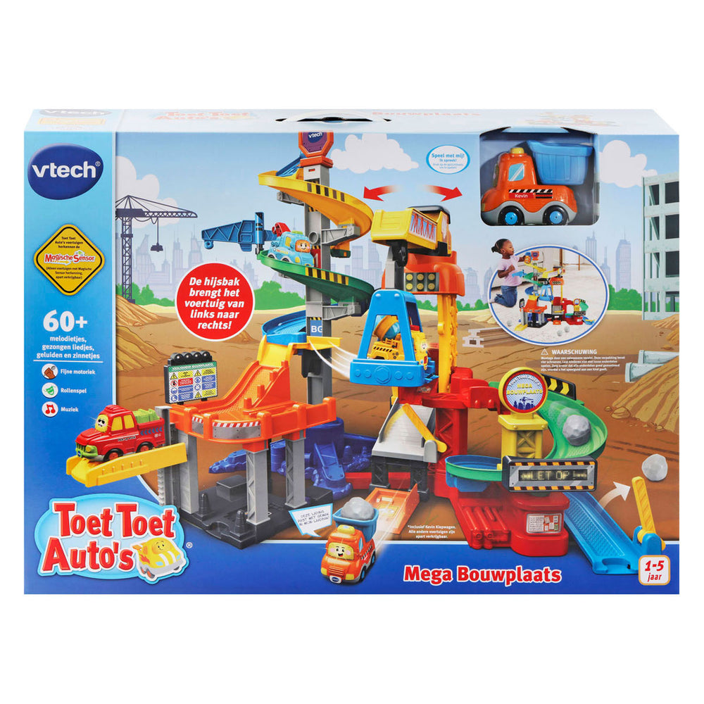Vtech toet toet auto's mega bouwplaats speelset - met speelgoed auto - educatief en interactief baby speelgoed - cadeau - vanaf 1 tot 5 jaar