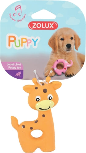 Zolux puppyspeelgoed latex giraffe oranje