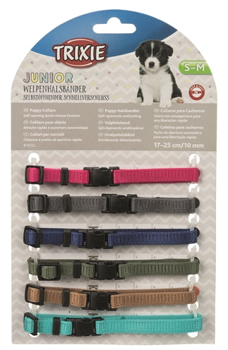Trixie puppy halsband set fuchsia grafiet indigo bosgroen koraal