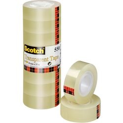 Plakband transparant torenpak 550 scotch 19mmx33m 8 rollen