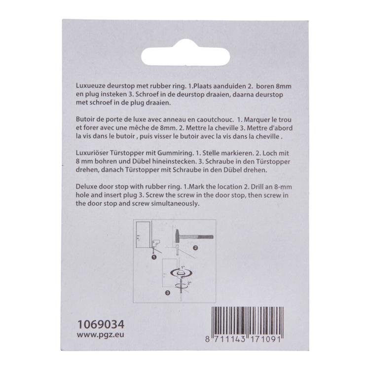 Mack 1069034 - deurstop cilindermodel zwart ø 20h30 mm 1 st pc | 6 stuks