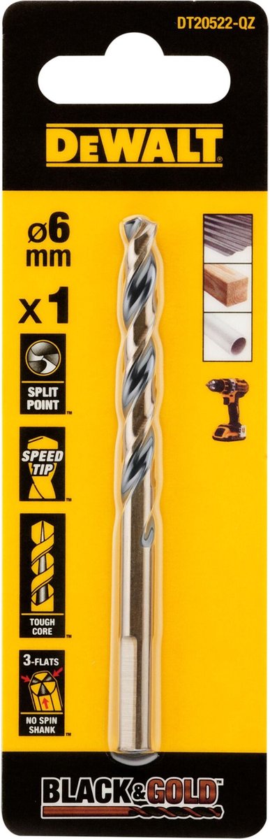 Dewalt dt20522 extreme™ black gold metaalboor 6mm