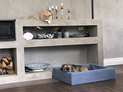 Bia bed katoenen hoes voor hondenmand blauw