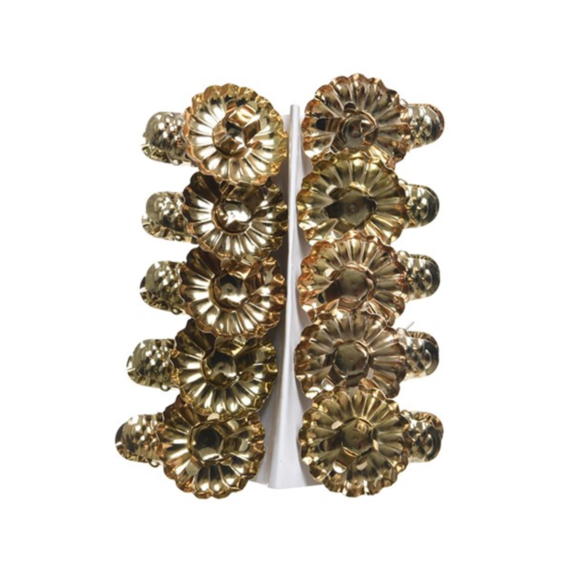 Decoris kerstboomkaarshouders goud 10 stuks